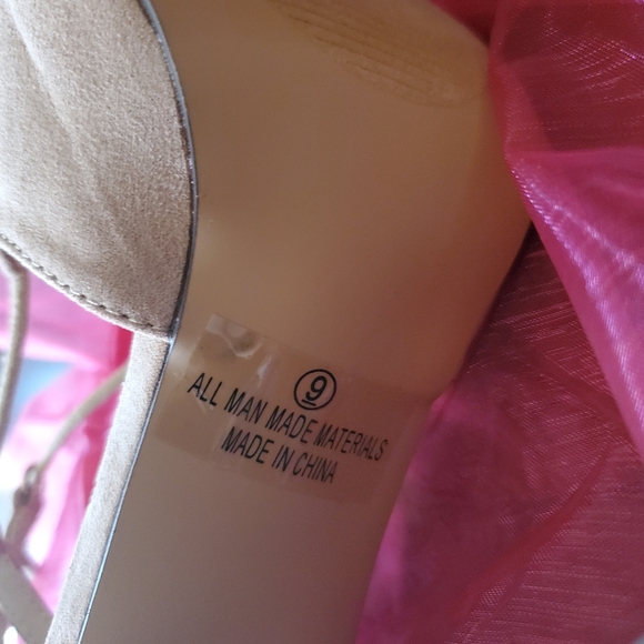 New Suede Strappy High Heels (Cream / Beige Colour) - Picture 6 of 7